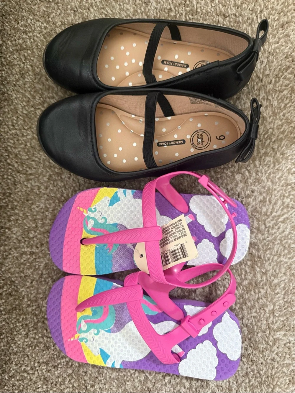 Girls Toddler Wonder Nation Black Shoes and Sandals Bundle Size 9